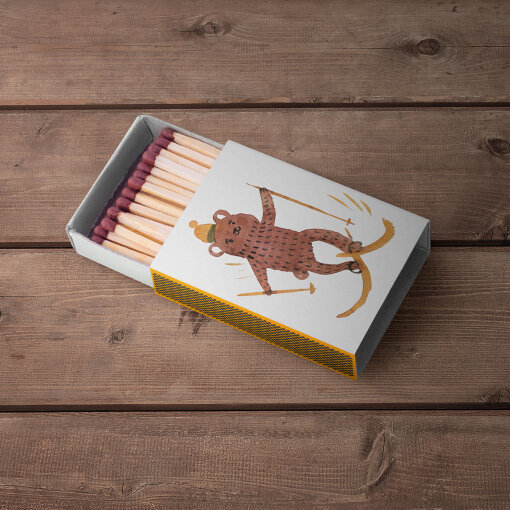 zápalky Medvěd na lyžích